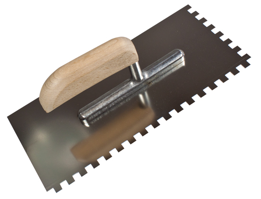 WD Glättekelle gezahnt 8x8mm rostfrei mit Naturgriff